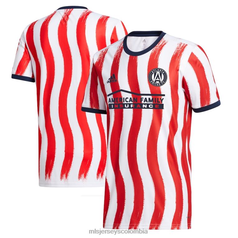 camiseta aeroready pre-partido americana del atlanta united fc adidas blanco/rojo 2021/22 hombres MLS Jerseys jersey TJ666993
