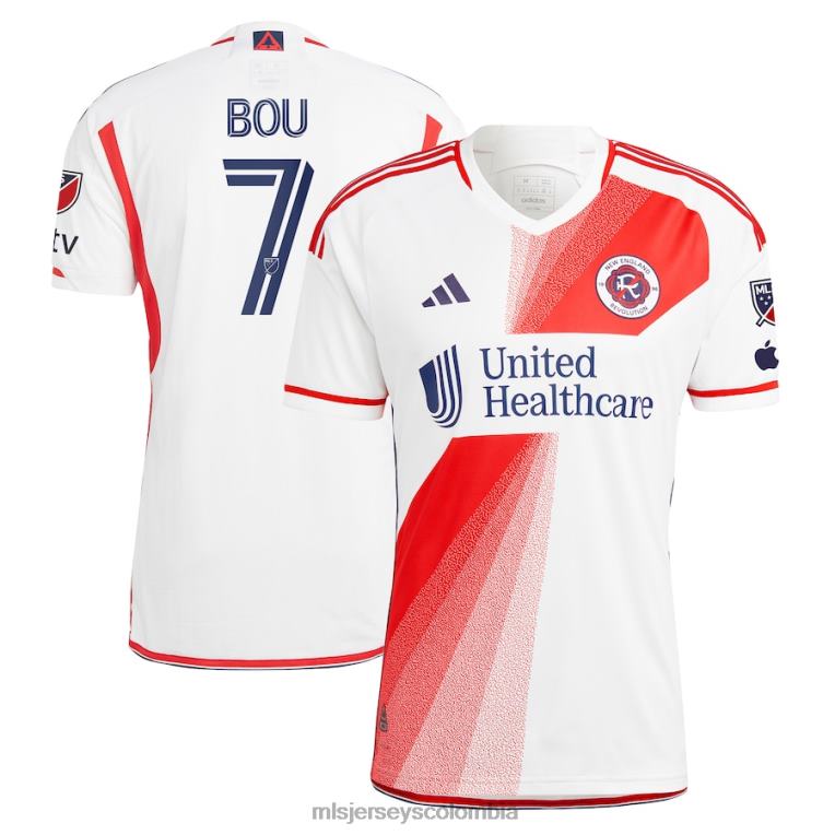 revolución de nueva inglaterra gustavo bou adidas camiseta blanca defiance 2023 auténtica hombres MLS Jerseys jersey TJ666995