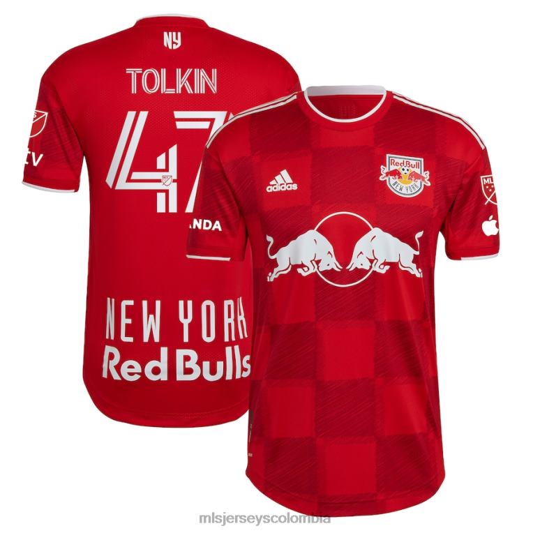camiseta de jugador nueva york red bulls john tolkin adidas roja 2023 1ritmo auténtica hombres MLS Jerseys jersey TJ666593