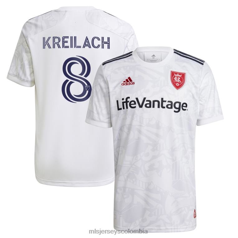 real salt lake damir kreilach adidas blanco 2021 réplica secundaria de la camiseta del jugador hombres MLS Jerseys jersey TJ6661452