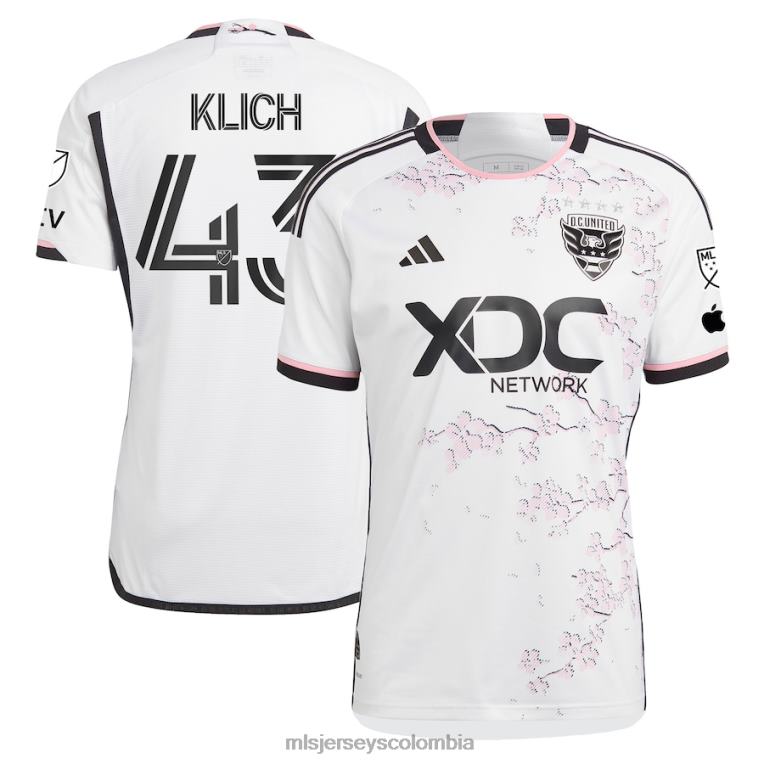 corriente continua. United Mateusz Klich adidas camiseta blanca 2023 the cherry Blossom kit auténtica de jugador hombres MLS Jerseys jersey TJ6661037