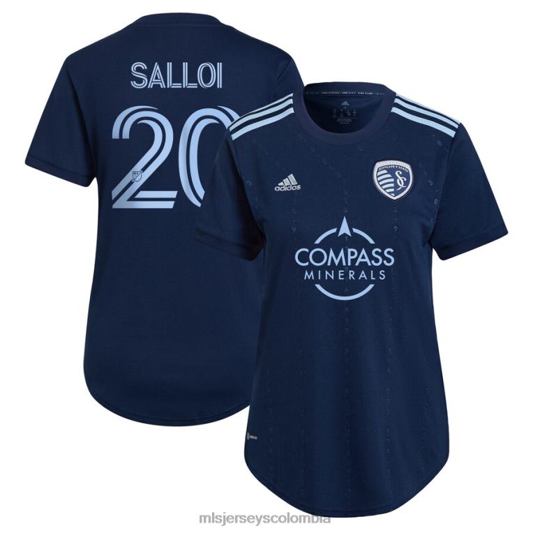 sporting kansas city daniel salloi adidas azul 2022 state line 3.0 réplica de camiseta de jugador mujer MLS Jerseys jersey TJ6661476