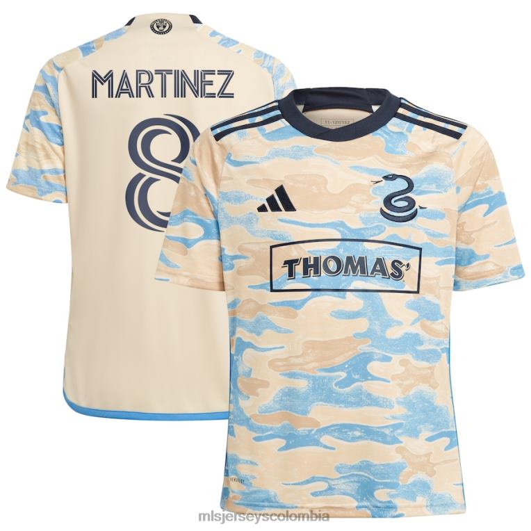 philadelphia union josé martinez adidas tan 2023 for philly réplica camiseta niños MLS Jerseys jersey TJ666714